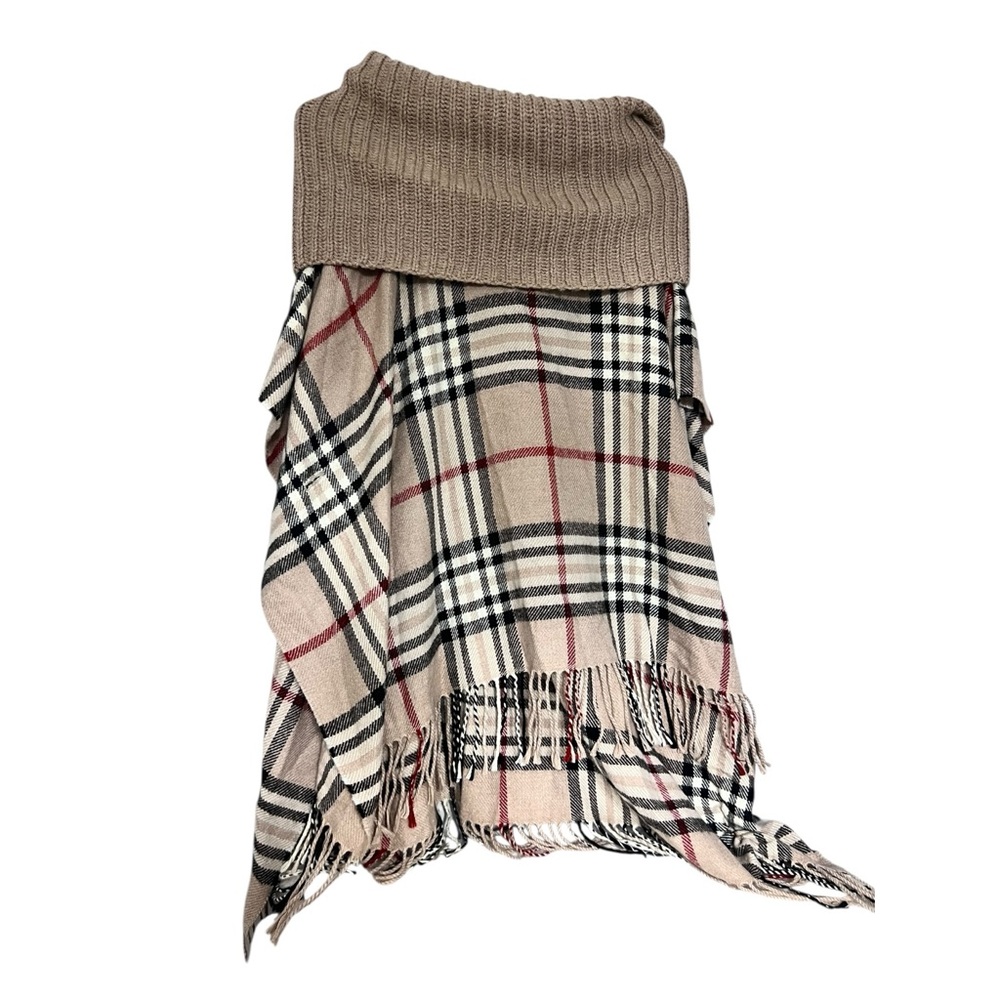 Plaid Fringe Poncho